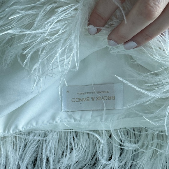Bronx And Banco Dresses Lola Blanc Mini Feather Dress - Picture 7 of 7